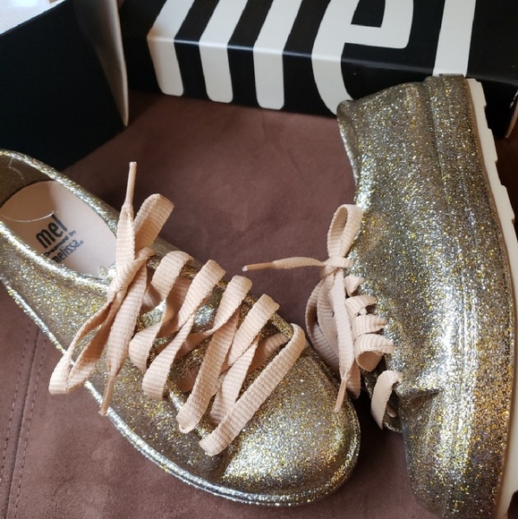 Mini Melissa Other - New in box Mini melissa mel b gold shoes 2